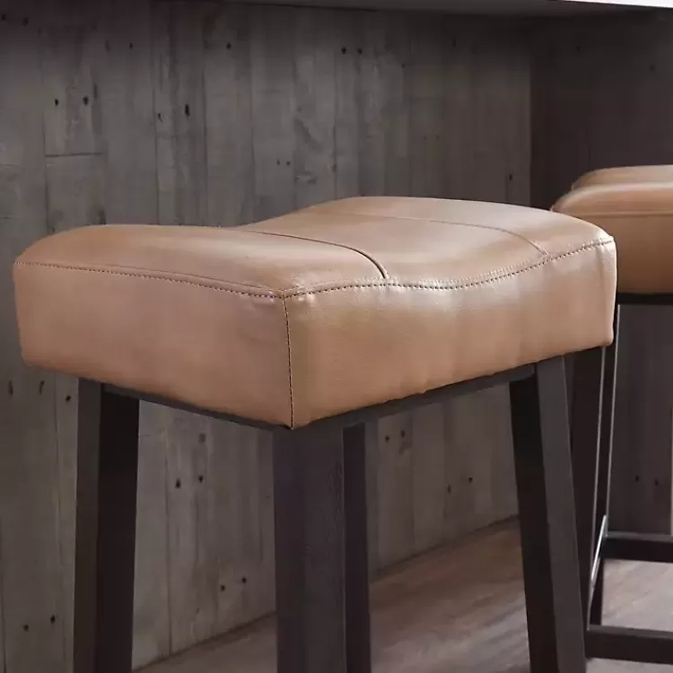 camel_wood_and_leather_backless_stool_4.webp Camel Wood and Leather Backless Stool>Kirklands Home Fashion