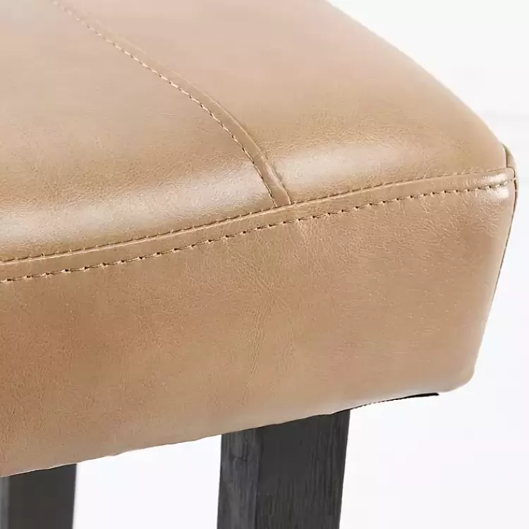 camel_wood_and_leather_backless_stool_6.webp Camel Wood and Leather Backless Stool>Kirklands Home Fashion