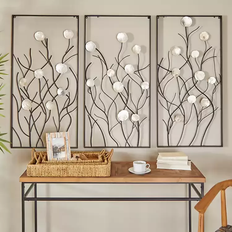 capiz_flowers_metal_wall_plaques_set_of__4.webp Capiz Flowers Metal Wall Plaques, Set of 3>Kirklands Home Flash Sale