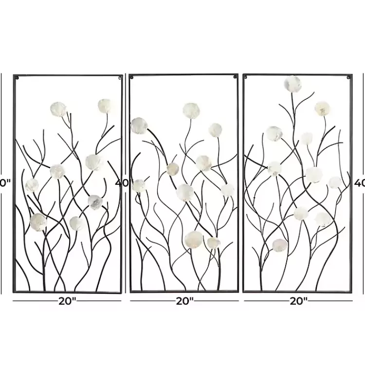 capiz_flowers_metal_wall_plaques_set_of__5.webp Capiz Flowers Metal Wall Plaques, Set of 3>Kirklands Home Flash Sale