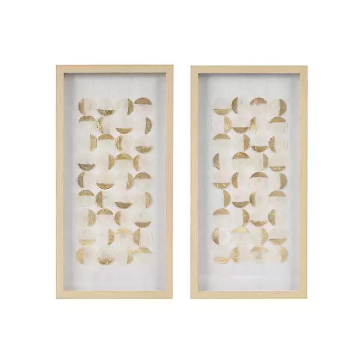 Capiz Shells Emblem Framed Wall Plaques, Set of 2>Kirklands Home Cheap
