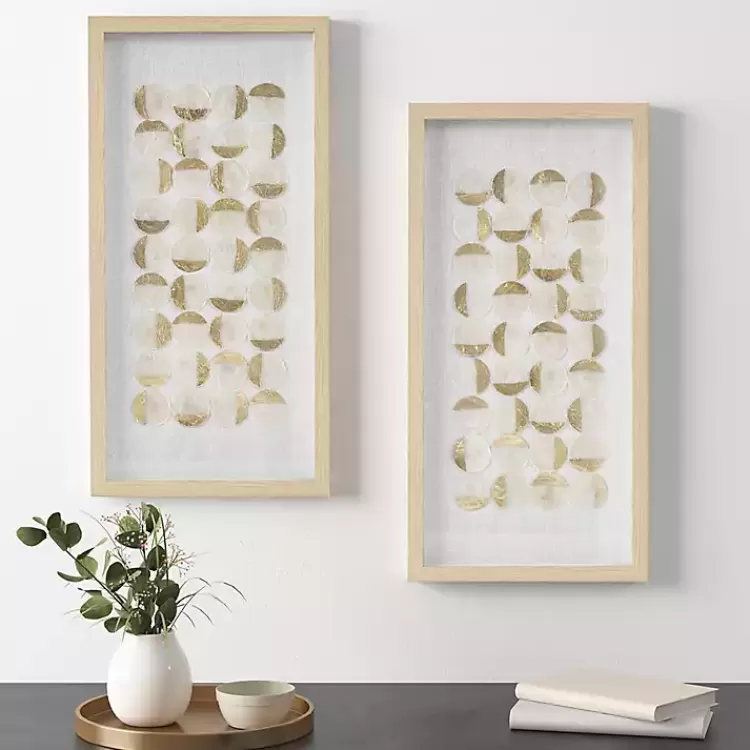 Capiz Shells Emblem Framed Wall Plaques, Set of 2>Kirklands Home Cheap