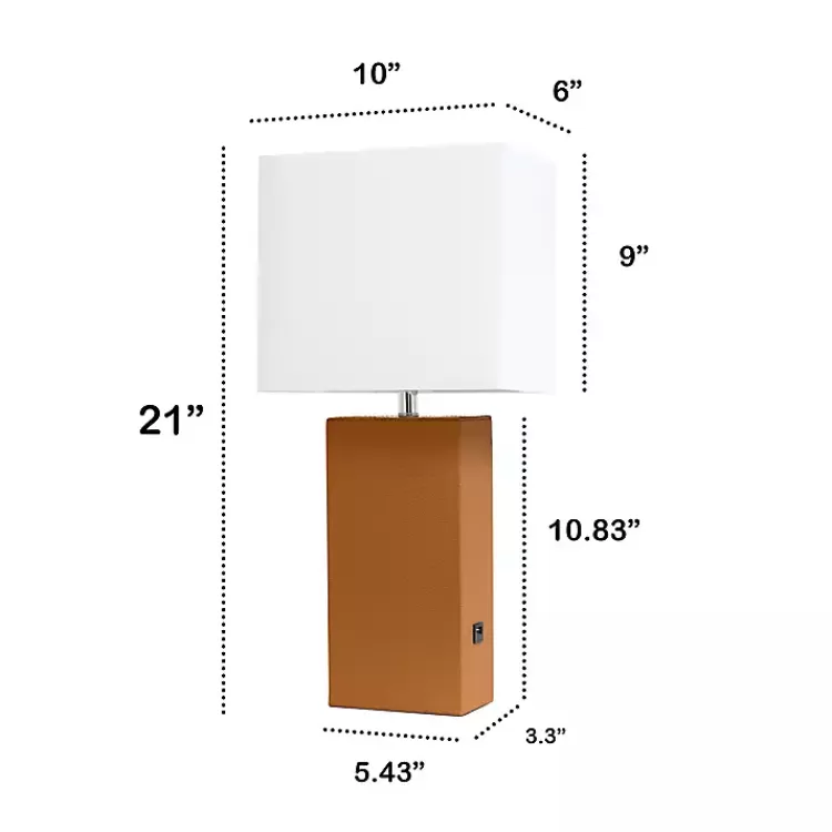 caramel_faux_leather_charging_table_lamp_2.webp Caramel Faux Leather Charging Table Lamp>Kirklands Home Best