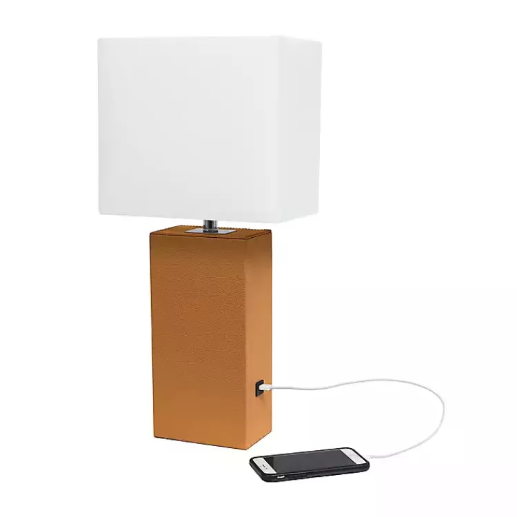 caramel_faux_leather_charging_table_lamp_6.webp Caramel Faux Leather Charging Table Lamp>Kirklands Home Best
