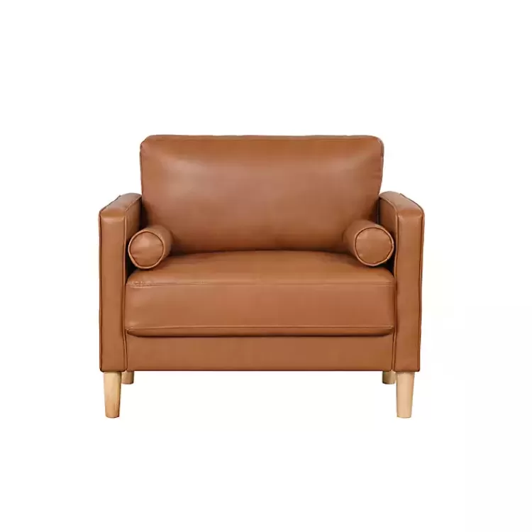 Caramel Faux Leather Chelsea Accent Chair>Kirklands Home New