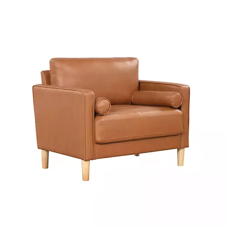 caramel_faux_leather_chelsea_accent_chair_2.webp Caramel Faux Leather Chelsea Accent Chair>Kirklands Home New