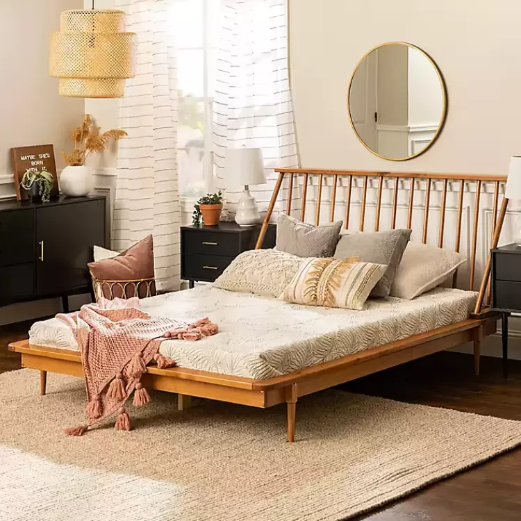 caramel_midcentury_modern_queen_bed_frame_2.webp Caramel Mid-Century Modern Queen Bed Frame>Kirklands Home Store