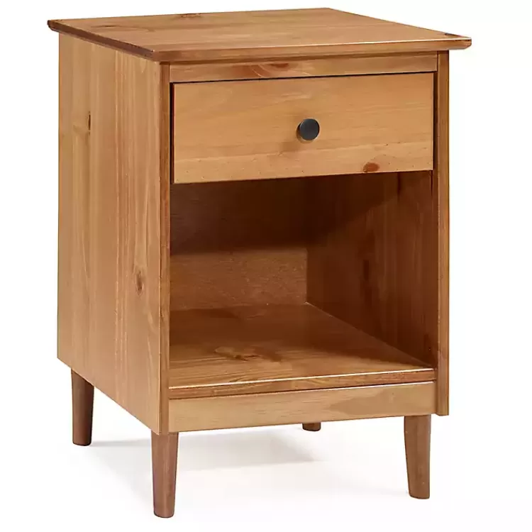 Caramel One-Drawer Wood Nightstand>Kirklands Home Online