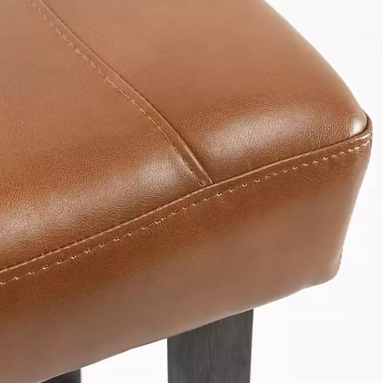caramel_wood_and_faux_leather_backless_stool_6.webp Caramel Wood and Faux Leather Backless Stool>Kirklands Home Outlet