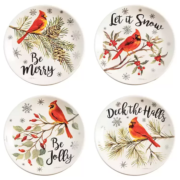 Cardinal Christmas Ceramic Plates, Set of 4>Kirklands Home Flash Sale