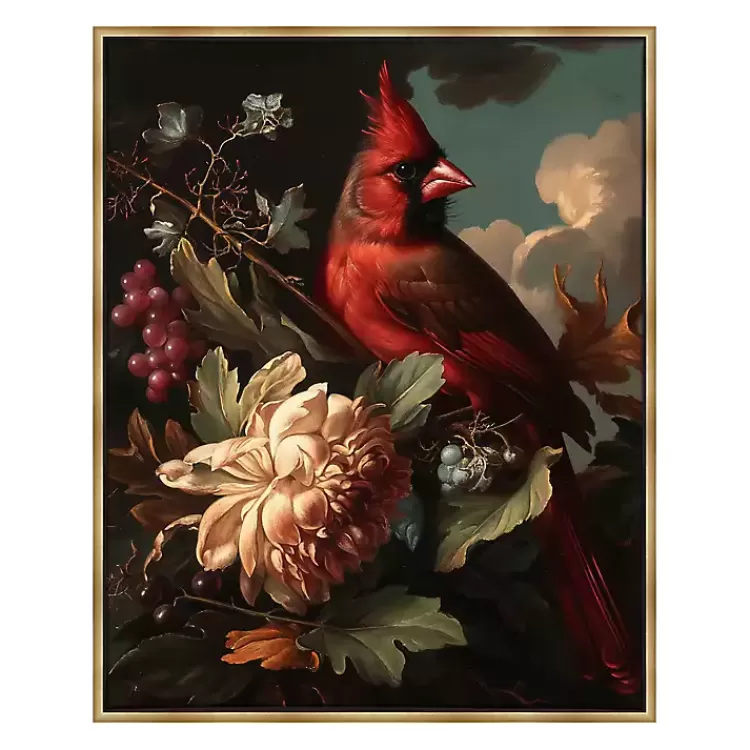 Cardinal Floral Dutch Framed Canvas Art Print>Kirklands Home Store
