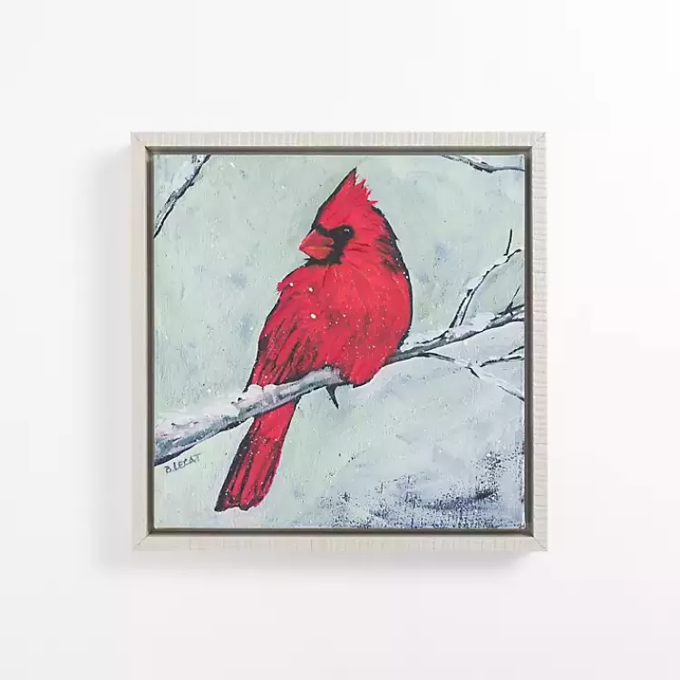 Cardinal on Branch Framed Canvas Art Print>Kirklands Home Shop
