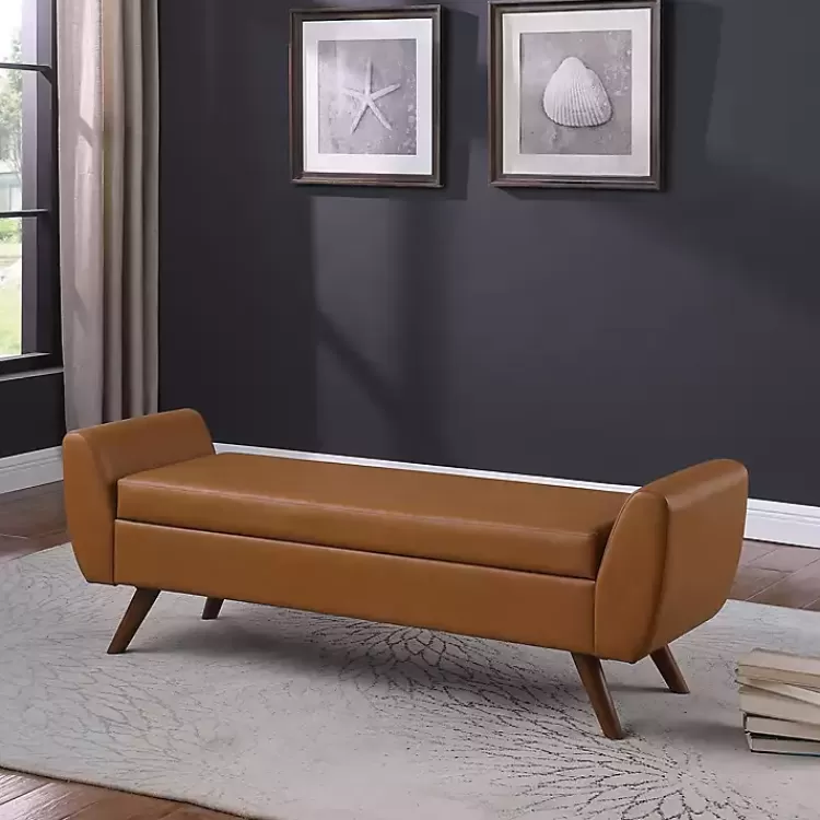 Carmel Vegan Leather Storage Bench>Kirklands Home Store