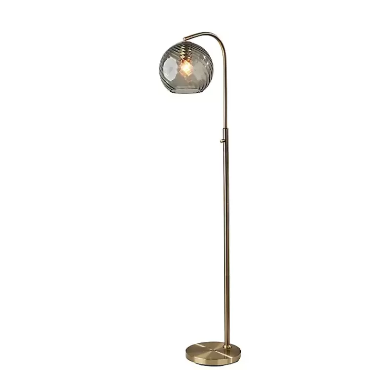 Carmen Smoked Swirled Glass Floor Lamp>Kirklands Home Fashion