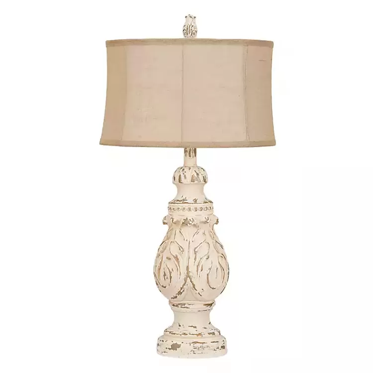 Caroline Distressed Cream Table Lamp>Kirklands Home Flash Sale