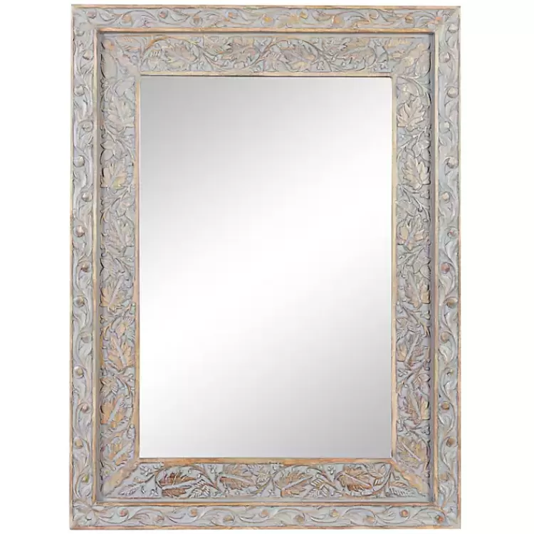 Carved Floral Mango Wood Mirror>Kirklands Home Fashion