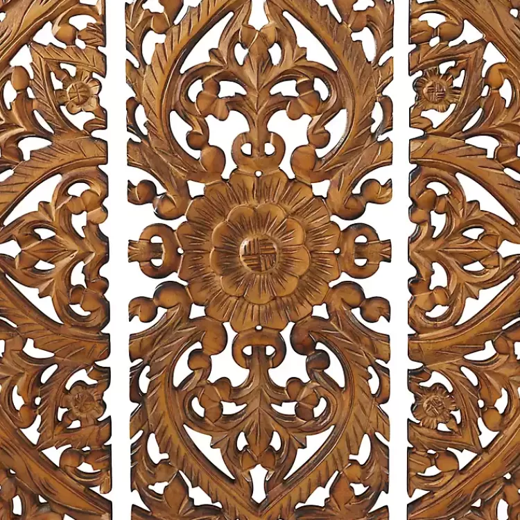 carved_mahogany_pc_triptych_wall_panels_2.webp Carved Mahogany 3-pc. Triptych Wall Panels>Kirklands Home Store