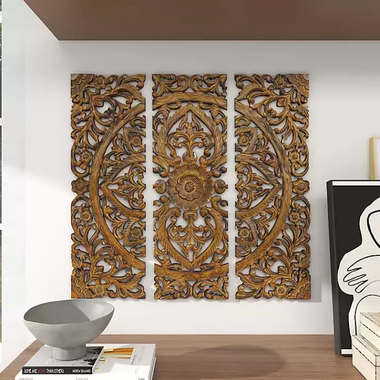 carved_mahogany_pc_triptych_wall_panels_9.webp Carved Mahogany 3-pc. Triptych Wall Panels>Kirklands Home Store