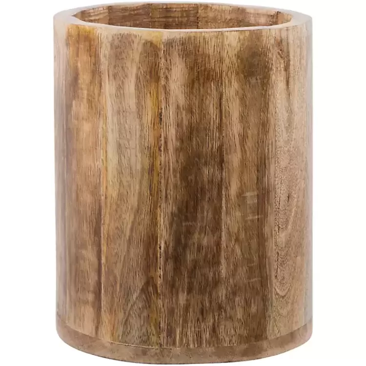 Carved Mango Wood Utensil Crock>Kirklands Home Cheap