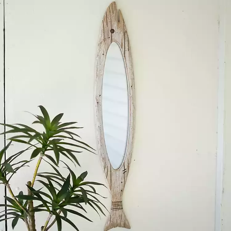 Carved Wooden Fish Wall Mirror>Kirklands Home Cheap