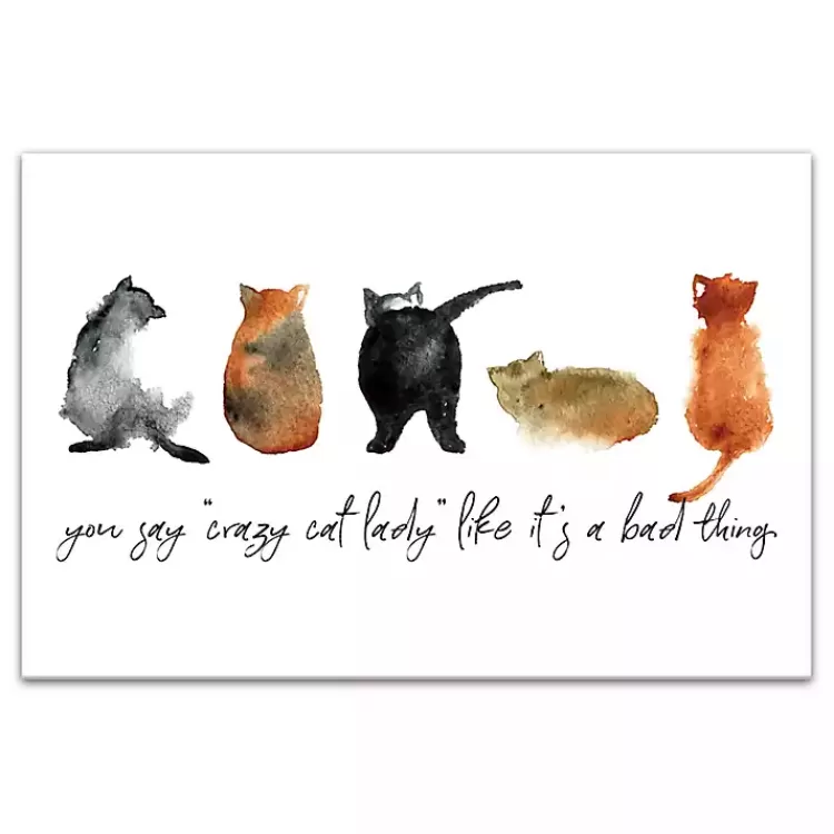 Cat Lady Canvas Art Print, 18x12 in.>Kirklands Home Shop