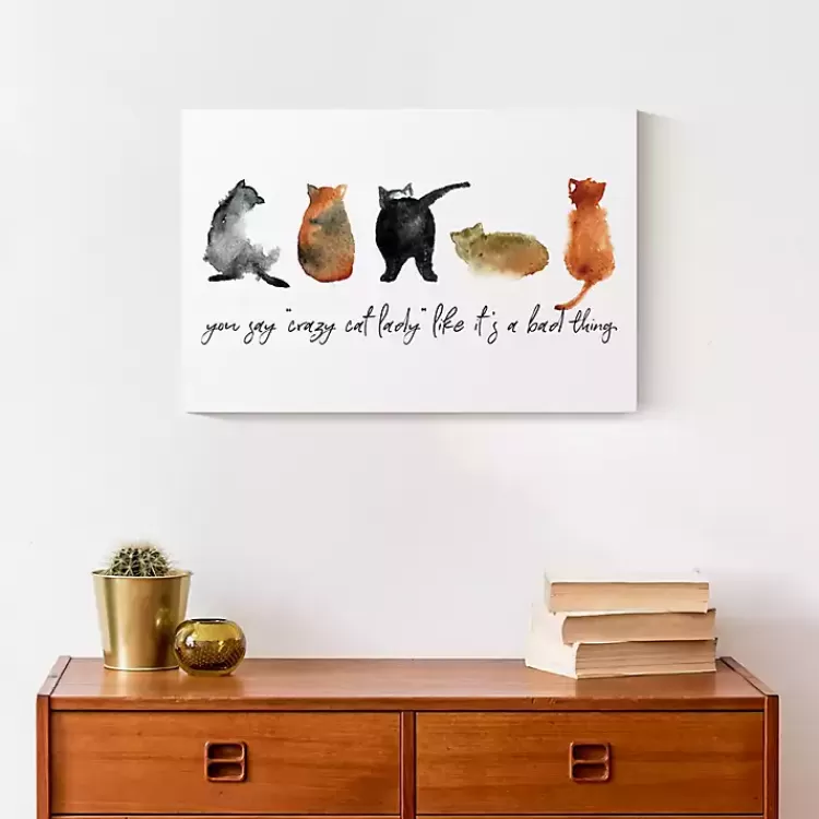 cat_lady_canvas_art_print_x_in_3.webp Cat Lady Canvas Art Print, 18x12 in.>Kirklands Home Shop