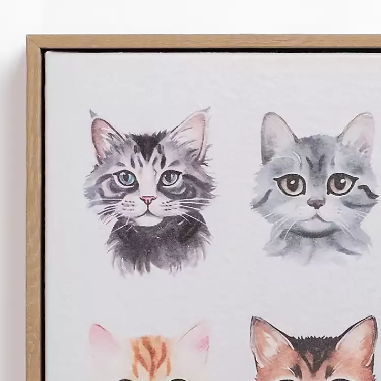 Cat Portraits Framed Canvas Art Print>Kirklands Home Clearance