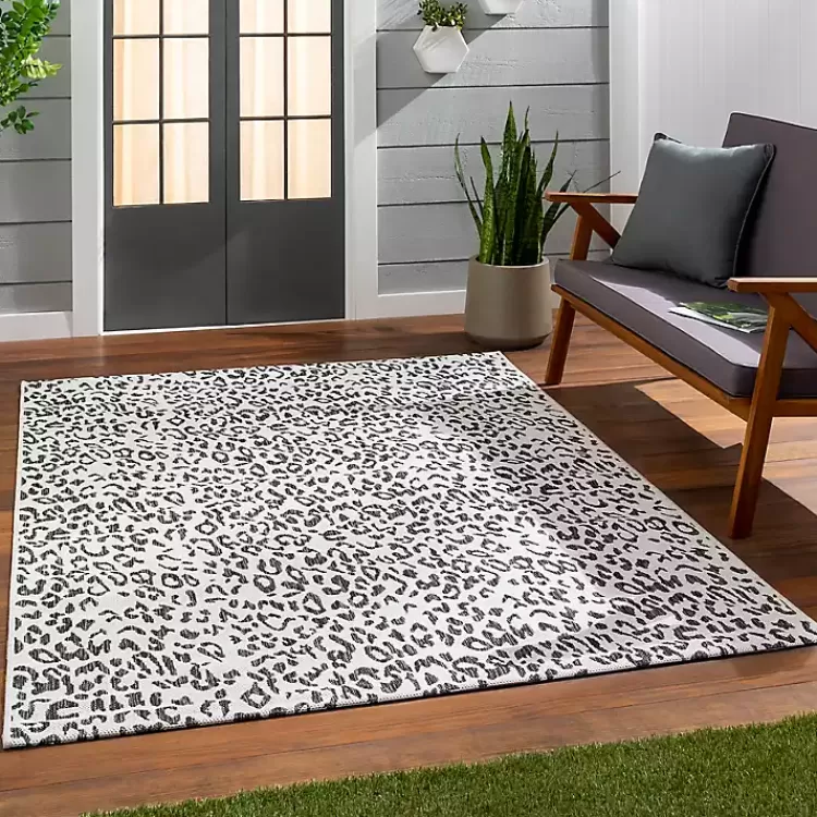 Cauli Leopard Print Outdoor Rug, 4x5>Kirklands Home Store