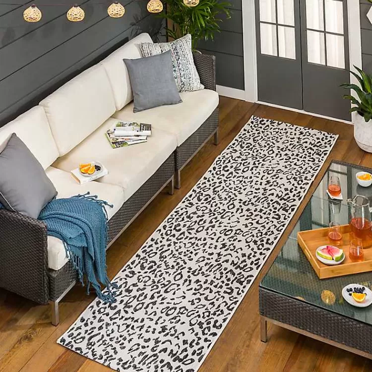 Cauli Leopard Print Outdoor Runner Rug, 2x10>Kirklands Home Outlet