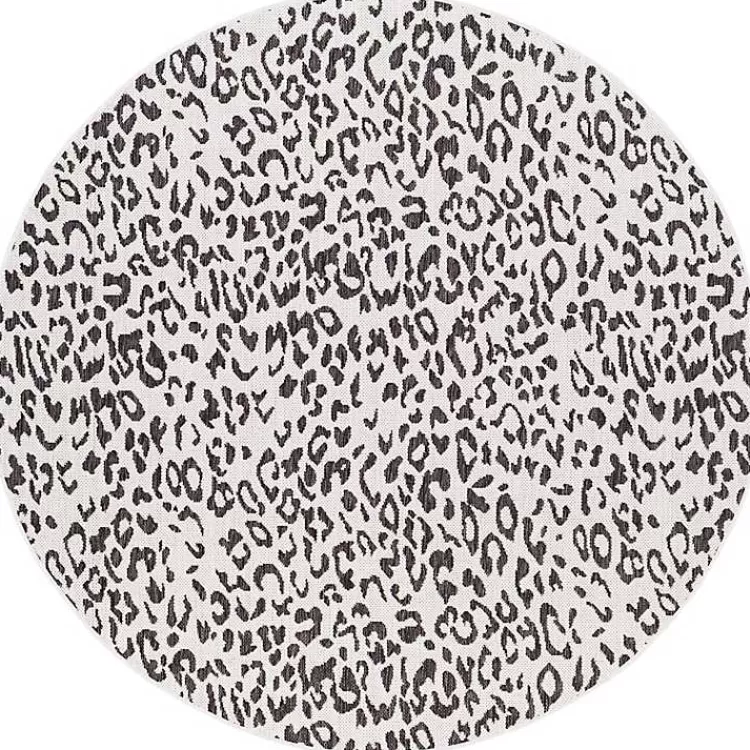 Cauli Leopard Print Round Outdoor Rug, 5 ft.>Kirklands Home Clearance