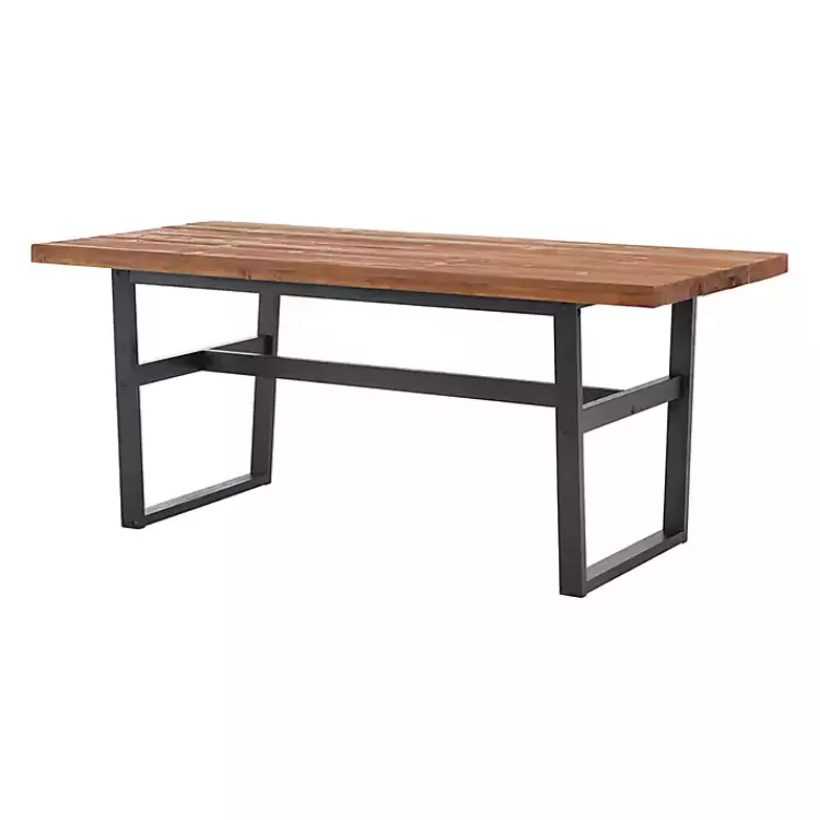 Cedar Wood and Black Metal Dining Table>Kirklands Home Clearance