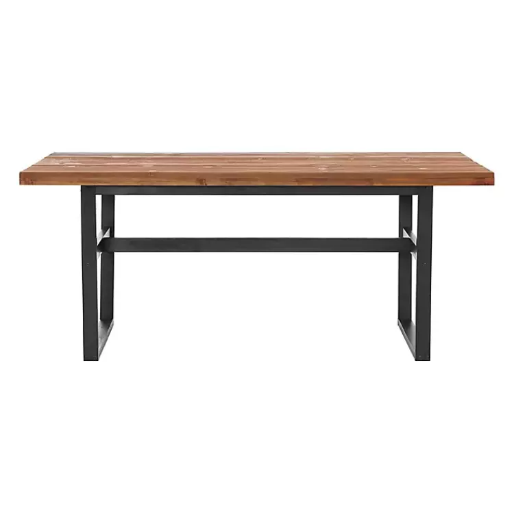 Cedar Wood and Black Metal Dining Table>Kirklands Home Clearance