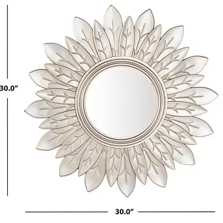 Champagne Gold Round Flower Alba Wall Mirror>Kirklands Home Hot