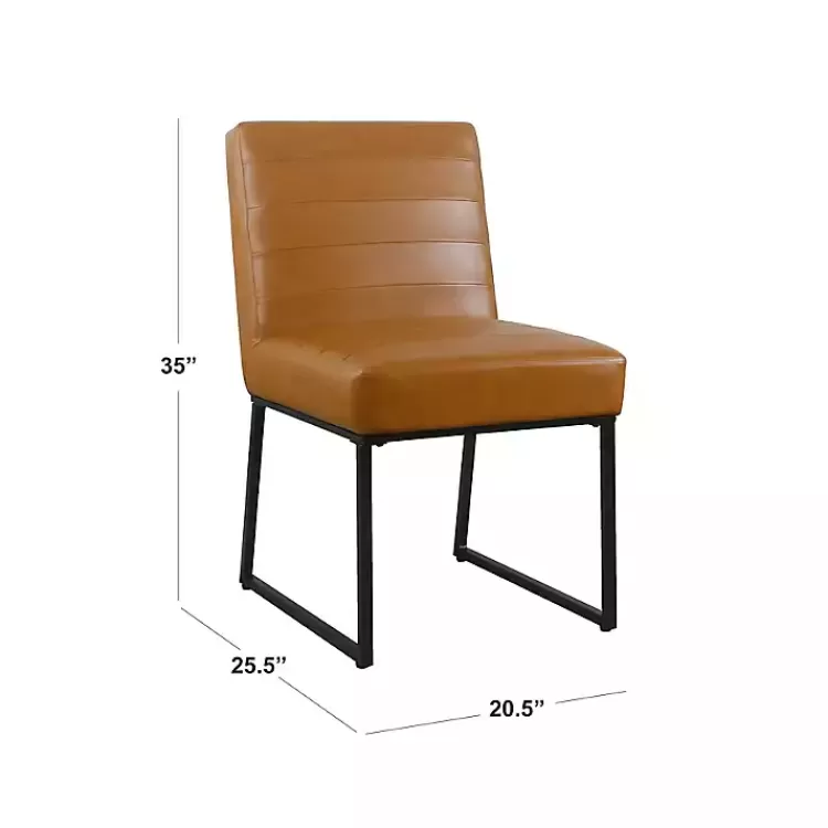 channeled_carmel_leather_dining_chair_4.webp Channeled Carmel Leather Dining Chair>Kirklands Home Sale