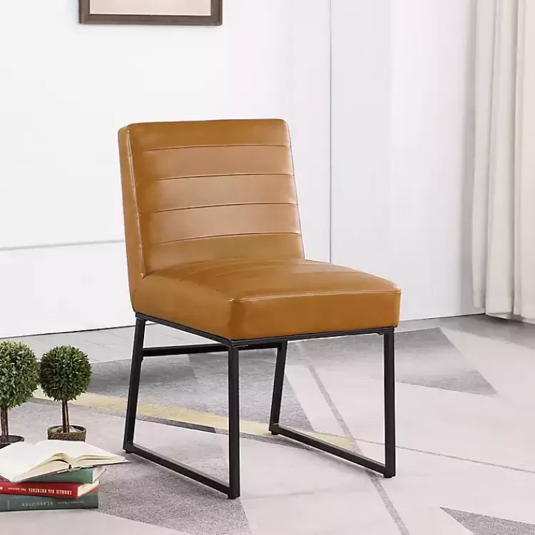 channeled_carmel_leather_dining_chair_5.webp Channeled Carmel Leather Dining Chair>Kirklands Home Sale