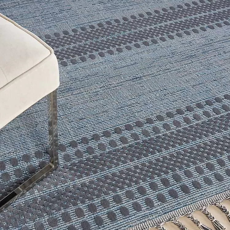 charcoal_and_blue_stripes_fringe_area_rug_x_3.webp Charcoal and Blue Stripes Fringe Area Rug, 7x10>Kirklands Home Shop