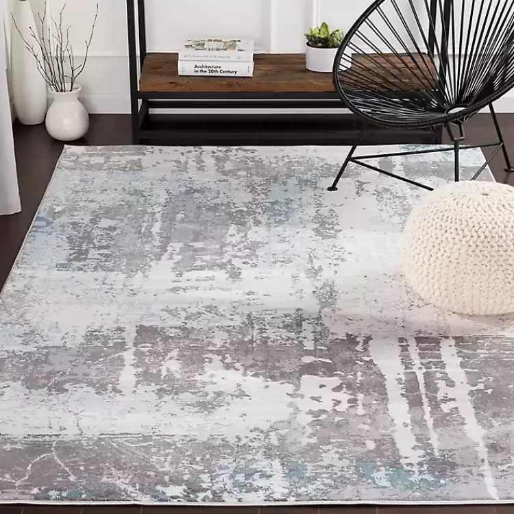 Charcoal and Indigo Abstract Floor Runner>Kirklands Home Cheap