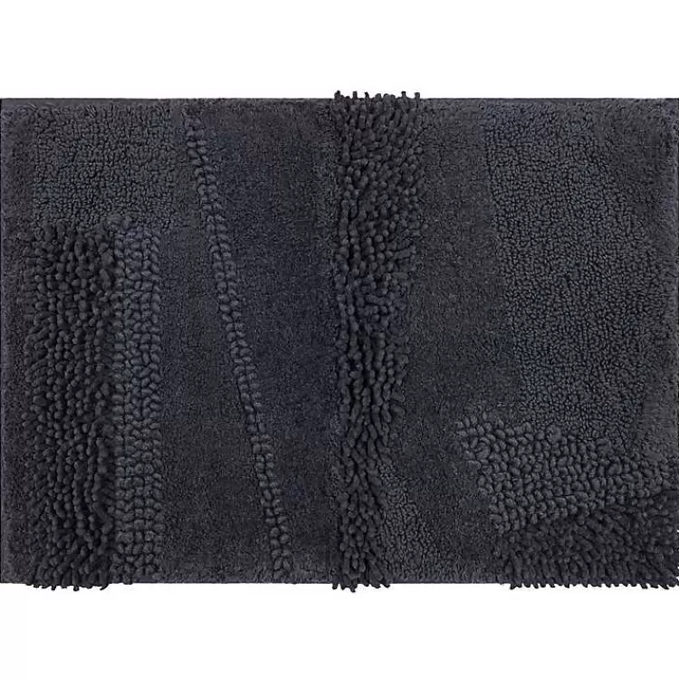 Charcoal Asymmetrical Cotton Bath Mat>Kirklands Home Sale