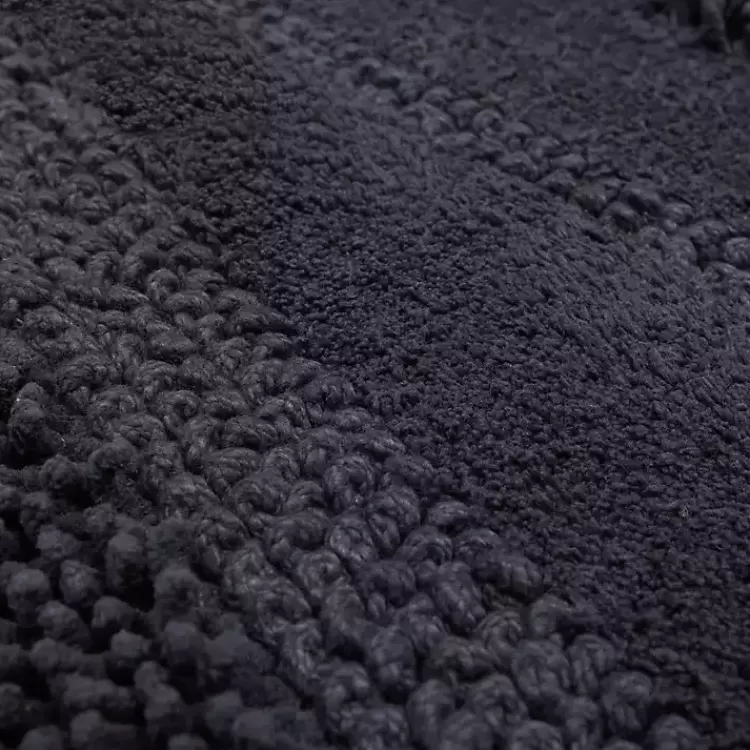 Charcoal Asymmetrical Cotton Bath Mat>Kirklands Home Sale