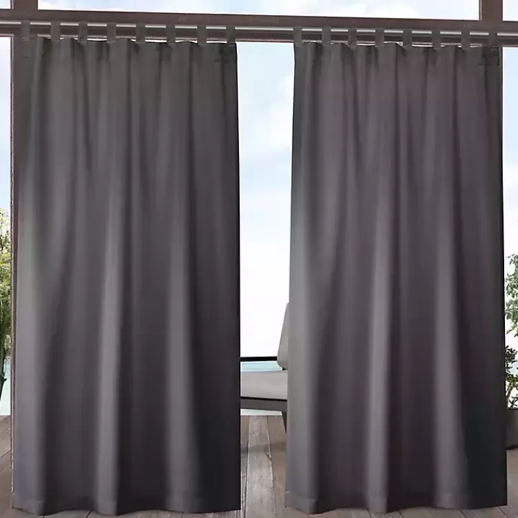 Charcoal Cabana Outdoor Curtain Panel Set, 108 in.>Kirklands Home Best Sale