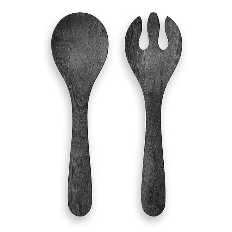 Charcoal Faux Wood Melamine 2-pc. Serving Utensils>Kirklands Home Outlet