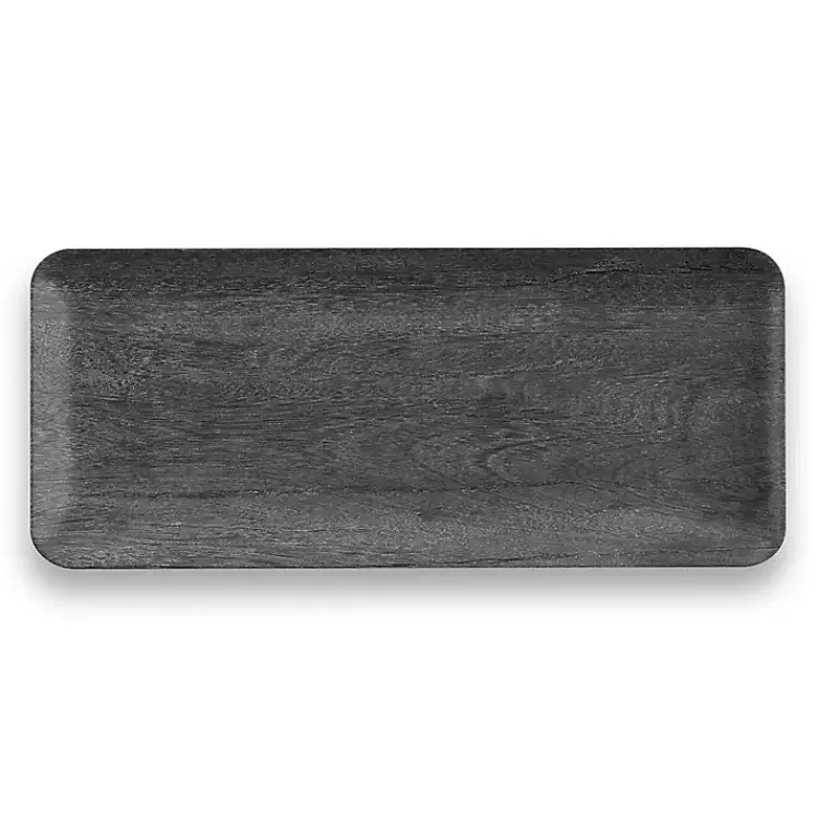 Charcoal Faux Wood Melamine Serving Tray>Kirklands Home Best Sale