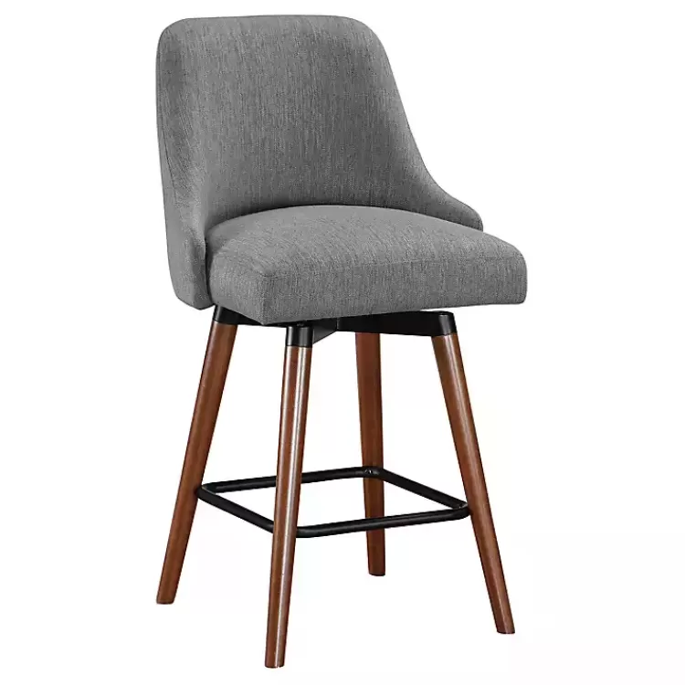 Charcoal Mid-Century Modern Swivel Counter Stool>Kirklands Home Cheap