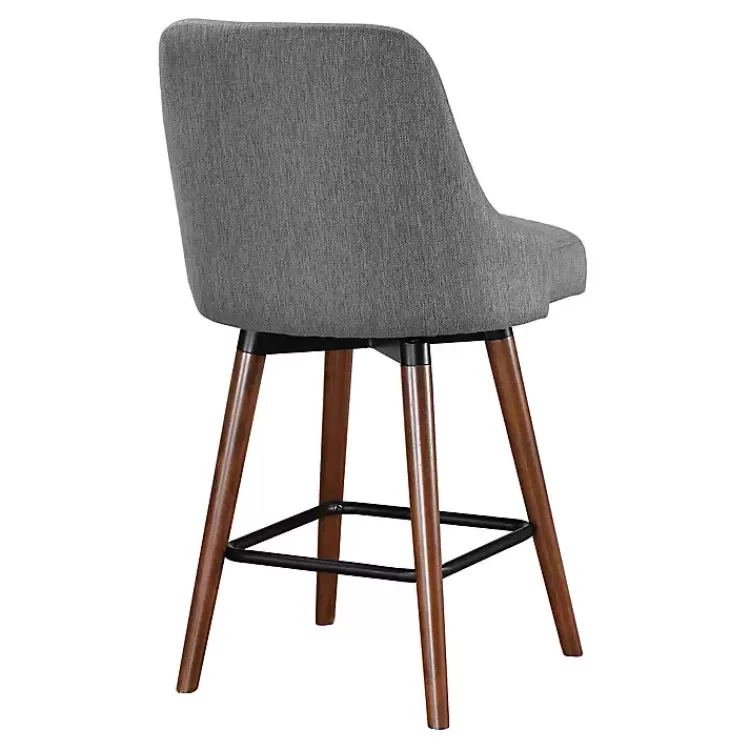 Charcoal Mid-Century Modern Swivel Counter Stool>Kirklands Home Cheap