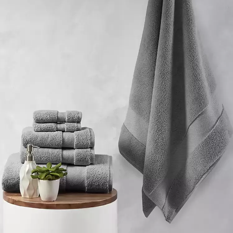 Charcoal 6-pc. Oversized Cotton Bath Towel Set>Kirklands Home Cheap