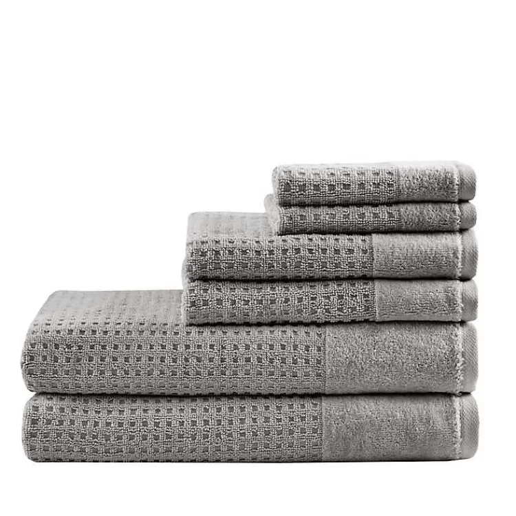 Charcoal 6-pc. Waffle Cotton Bath Towel Set>Kirklands Home Flash Sale
