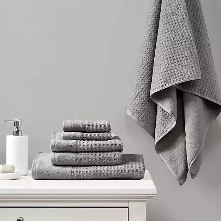 Charcoal 6-pc. Waffle Cotton Bath Towel Set>Kirklands Home Flash Sale