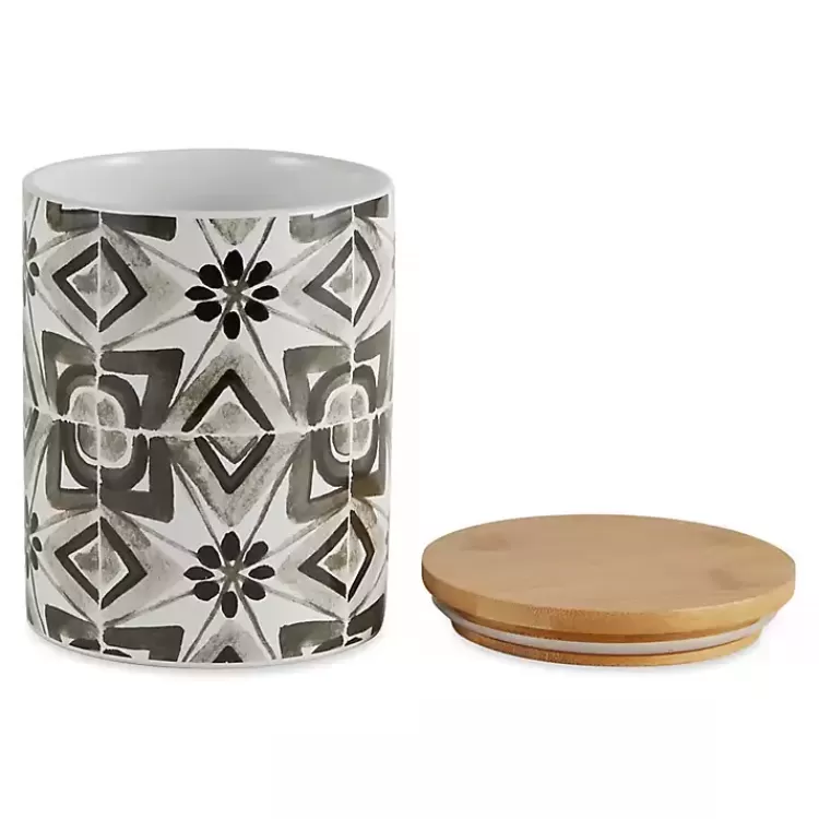 Charcoal Tile 3-pc. Bamboo Lid Jar Set>Kirklands Home Cheap