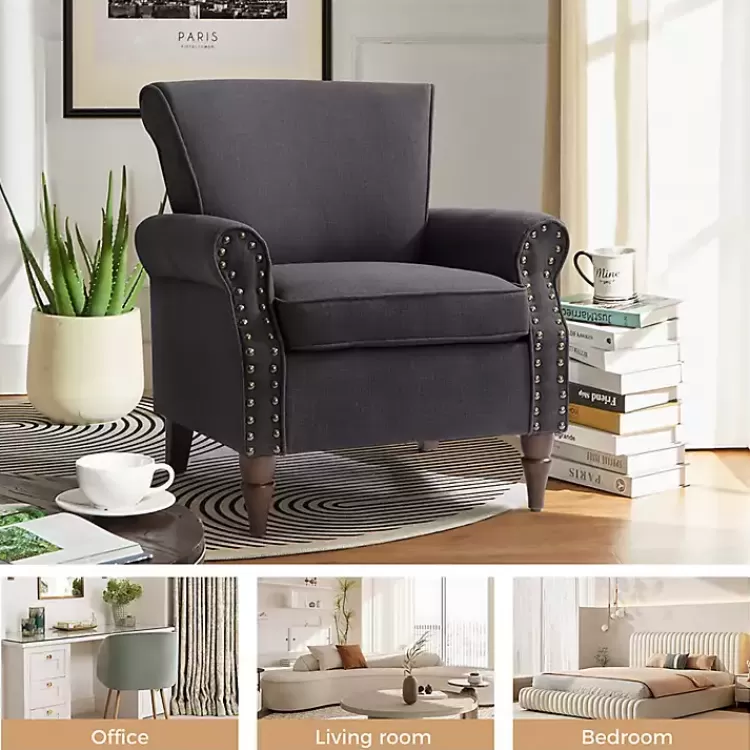 charcoal_upholstered_henry_armchair_4.webp Charcoal Upholstered Henry Armchair>Kirklands Home Best