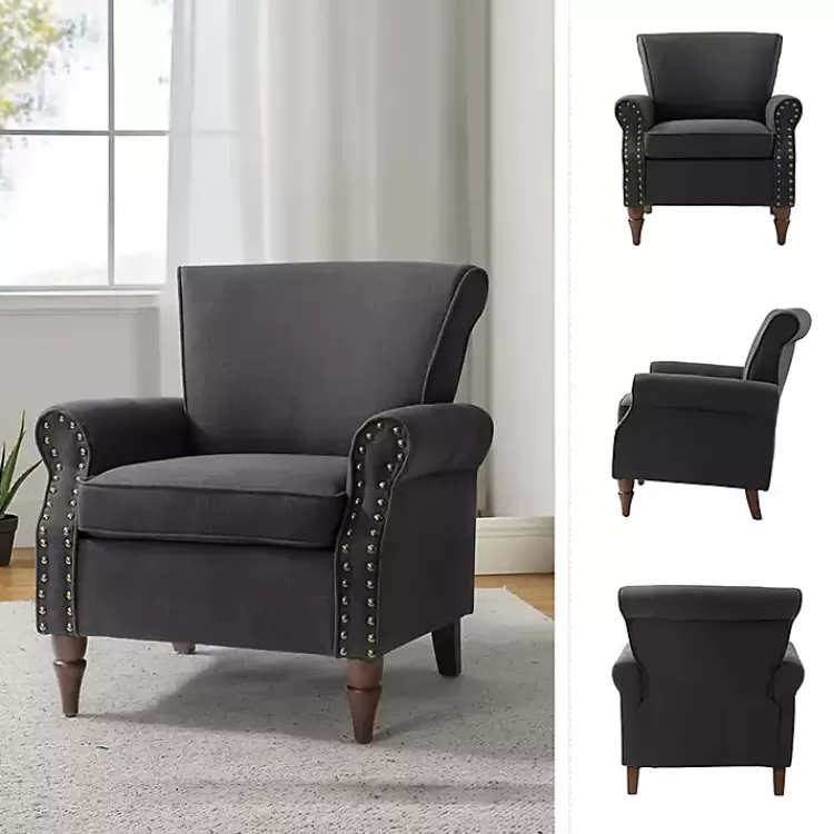 charcoal_upholstered_henry_armchair_5.webp Charcoal Upholstered Henry Armchair>Kirklands Home Best